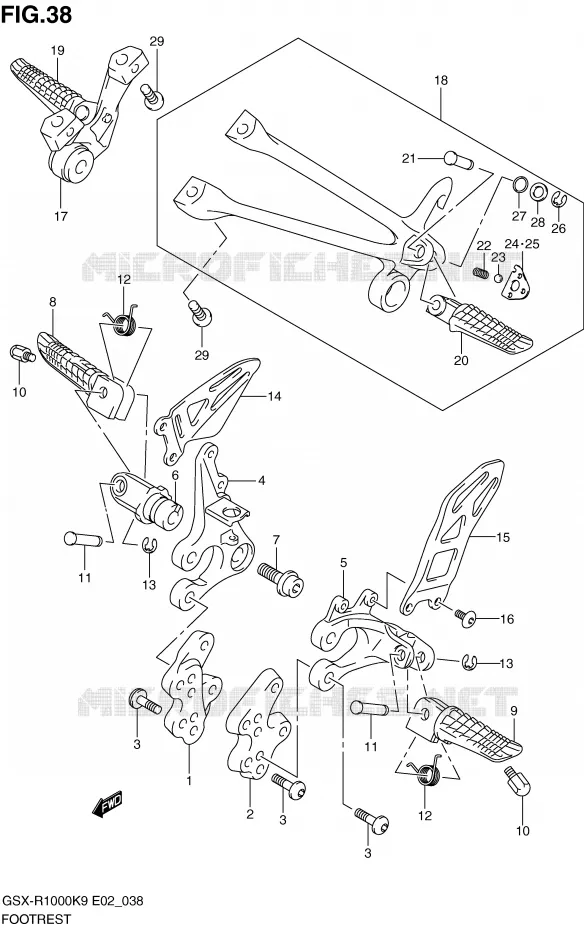 FOOTREST Suzuki MOTO 1000 GSX-R 2009  GSX-R1000K9(E2)