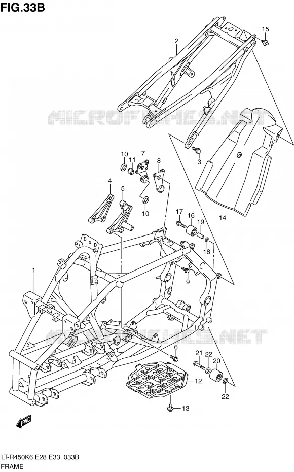 FRAME (MODEL L0) Suzuki QUAD 450 QUADRACER 2008  LT-R450K8(E28/E33)