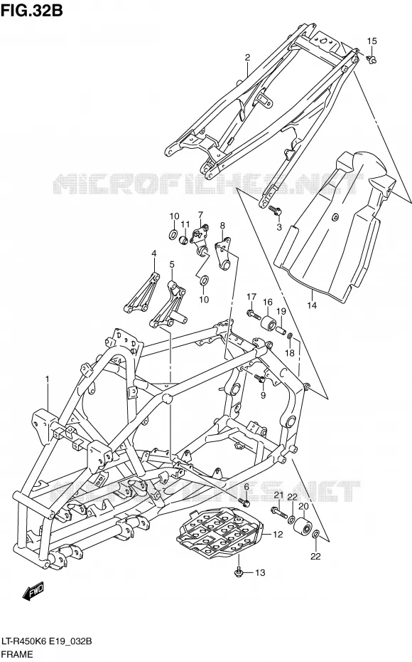 FRAME (MODEL L0) Suzuki QUAD 450 QUADRACER 2009  LT-R450K9(E19)
