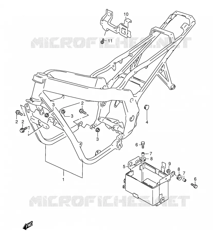 FRAME (MODELE X/Y) Suzuki MOTO 500 GS-E 1999  GS500EUX(E2)