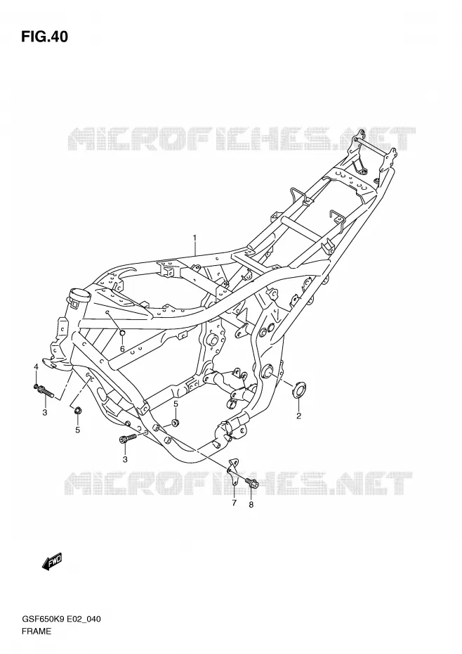 FRAME Suzuki MOTO 650 BANDIT 2010  GSF650SL0(E2)