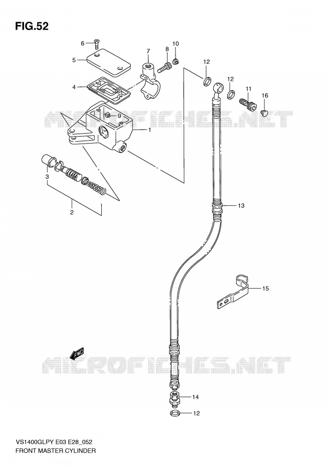 FRONT HOOFDREMCILINDER Suzuki MOTO 1400 INTRUDER 2000  VS1400GLPY(E3/E28)