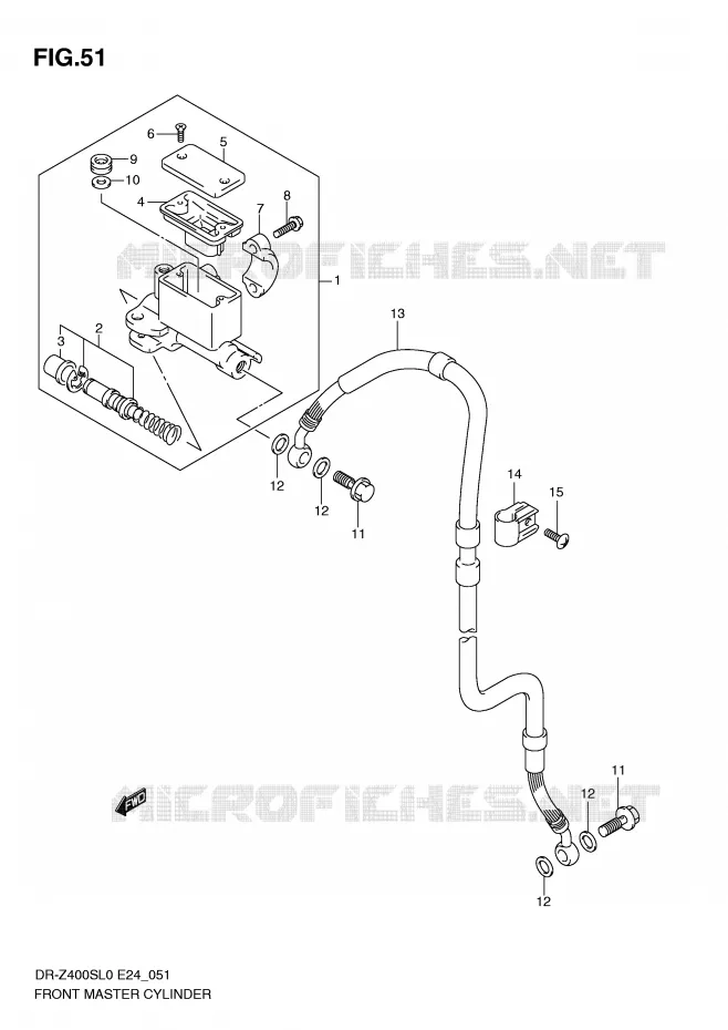 FRONT HOOFDREMCILINDER Suzuki MOTO 400 DR-Z 2010  DR-Z400SL0(E24)