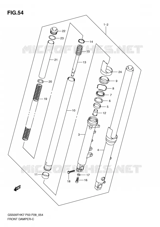 FRONT SCHOKDEMPER Suzuki MOTO 500 GS-F 2007  GS500FHK7(P3)