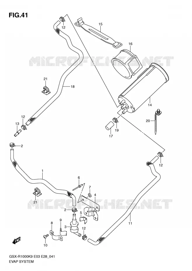 FUEL EVAP SYSTEM (E33) Suzuki MOTO 1000 GSX-R 2010  GSX-R1000L0(E3/E28)