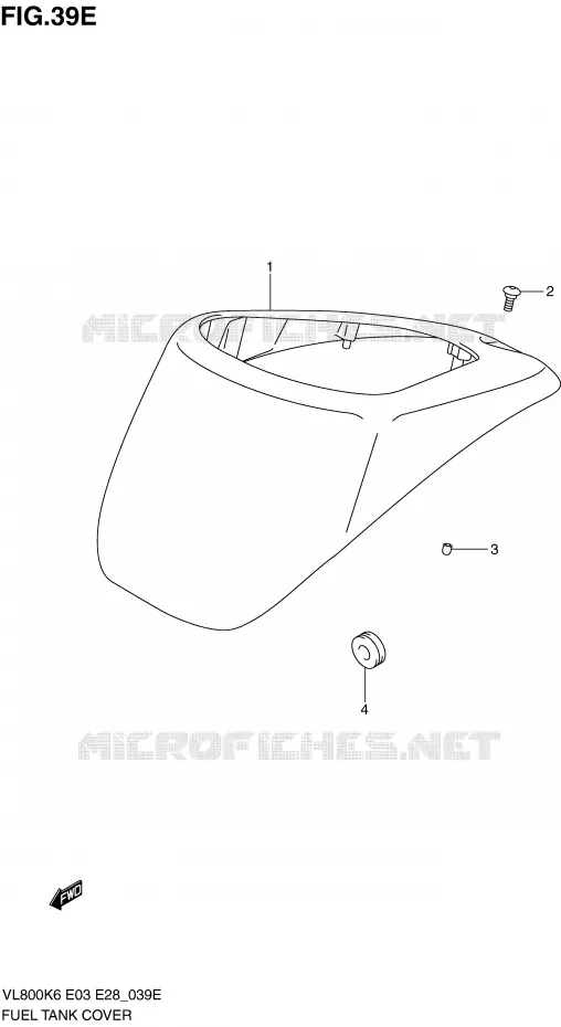 FUEL TANK COVER (MODEL K9/L0) Suzuki MOTO 800 VOLUSIA 2007  VL800TK7(E3/E28)