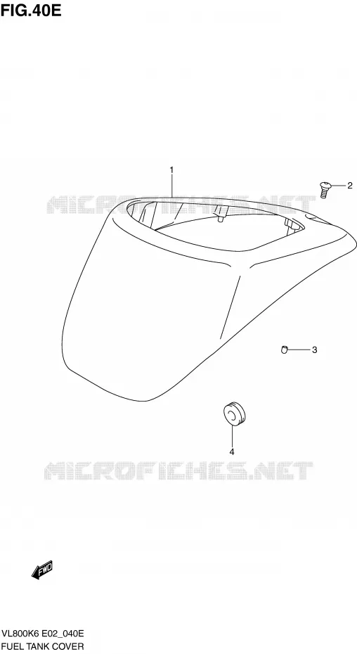 FUEL TANK COVER (MODEL K9/L0) Suzuki MOTO 800 VOLUSIA 2008  VL800K8(E2)