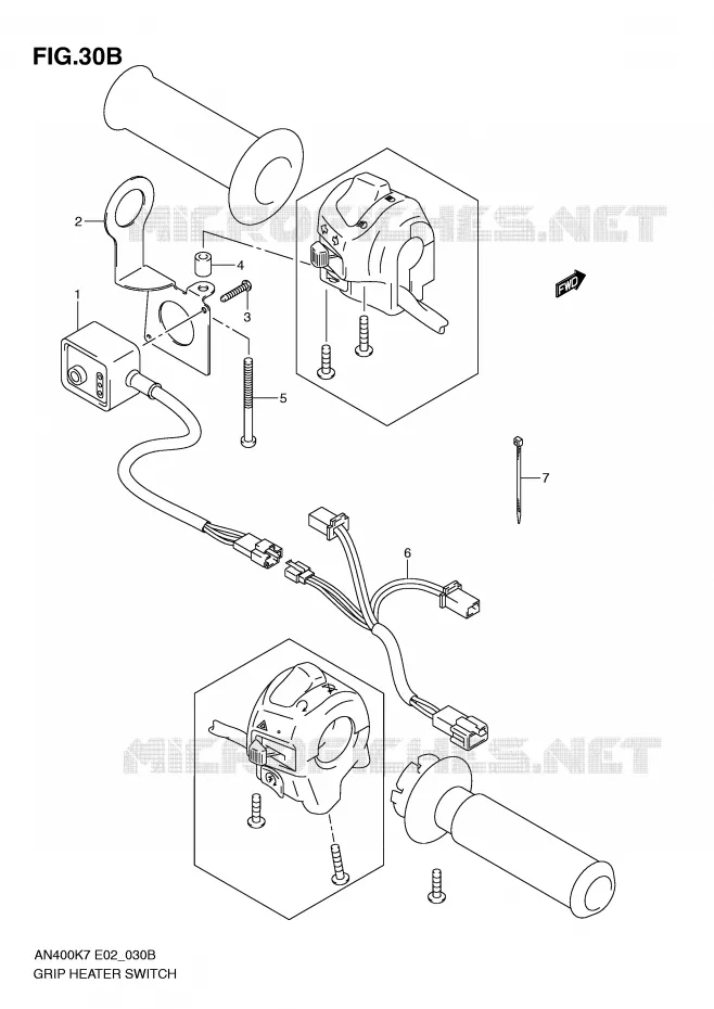 GRIP HEATER (AN400ZK9/ZL0) Suzuki SCOOTER 400 BURGMAN 2010  AN400L0(E2)