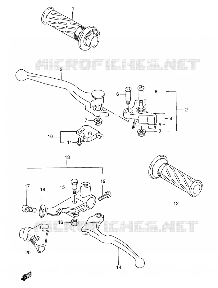 HANDGRIPS - LEVERS Suzuki MOTO 500 GS-E 1998  GS500EW(E2)