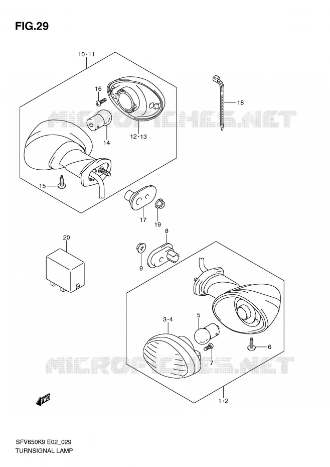 INDICATOREN Suzuki MOTO 650 GLADIUS 2009  SFV650AK9(E2)