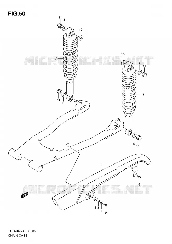 KETTINGKAST Suzuki MOTO 250 TU 2009  TU250XK9(E3)
