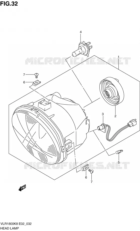 KOPLAMP Suzuki MOTO 1800 INTRUDER 2010  VLR1800TL0(E2)