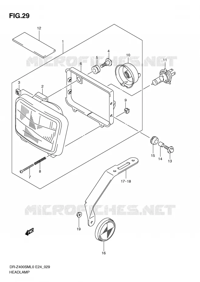 KOPLAMP Suzuki MOTO 400 DR-Z 2010  DR-Z400SML0(E24)