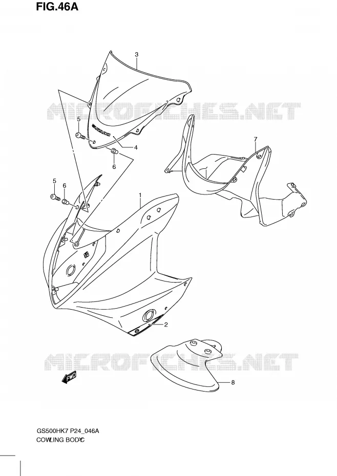KUIP (GS500FHK8) Suzuki MOTO 500 GS-E 2010  GS500HL0(P24)