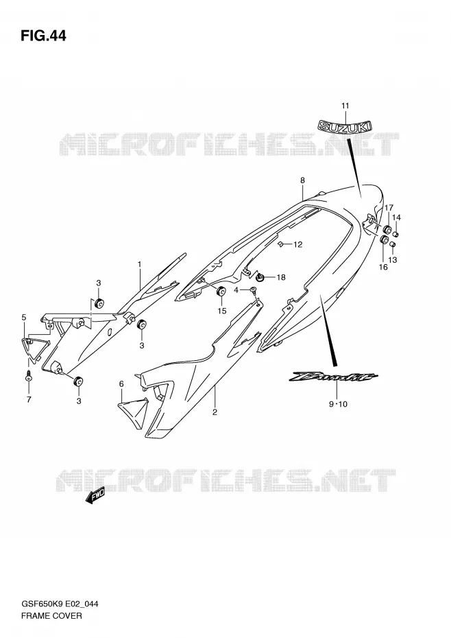 KUIP (WITHOUT COWLING) Suzuki MOTO 650 BANDIT 2009  GSF650SUK9(E2)