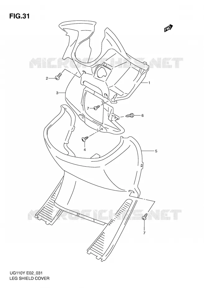 LEG SHIELD Suzuki SCOOTER 110 UG 2000  UG110Y(E2)