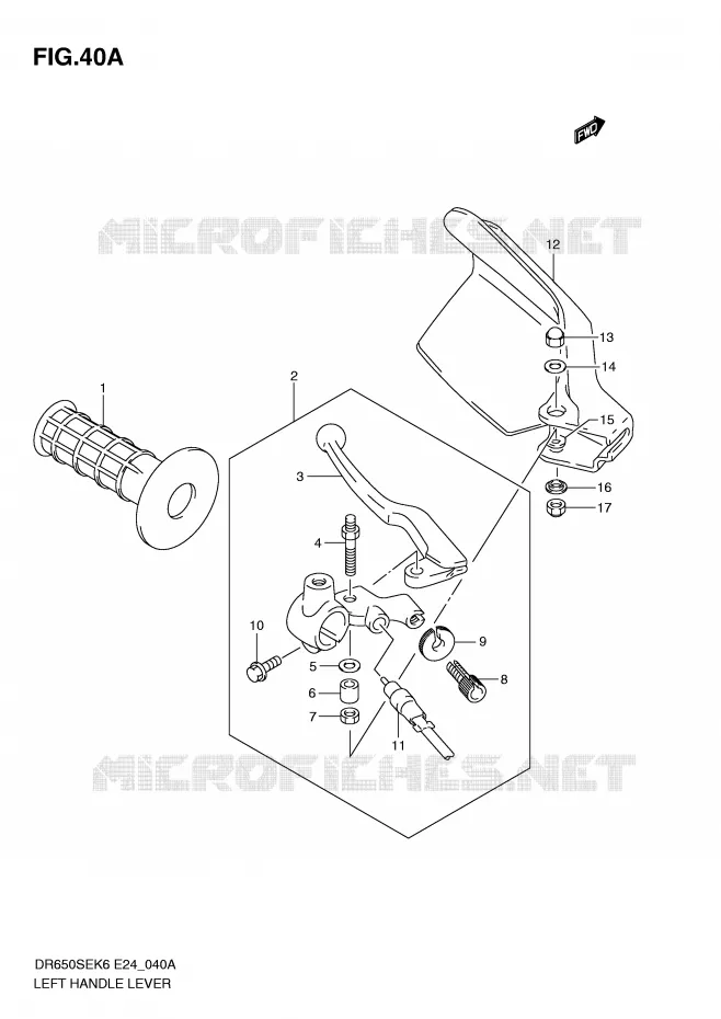 LINKER HENDEL - HANDGREEP (MODEL L0) Suzuki MOTO 650 DR 2010  DR650SEL0(E24)