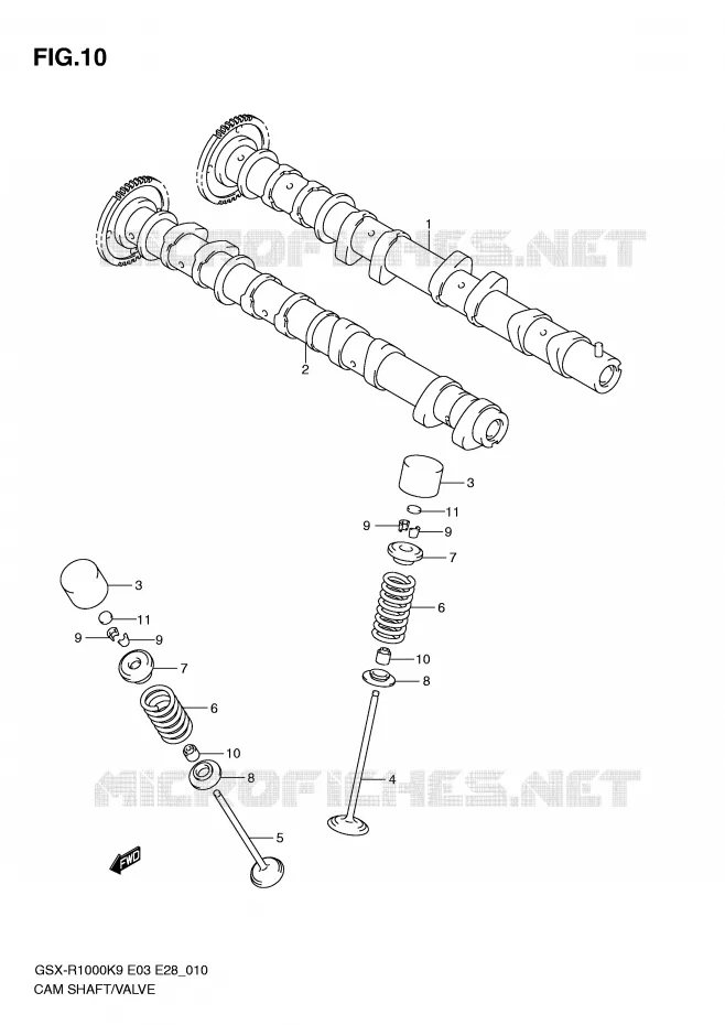 NOKKENAS - VALVES Suzuki MOTO 1000 GSX-R 2010  GSX-R1000L0(E3/E28)
