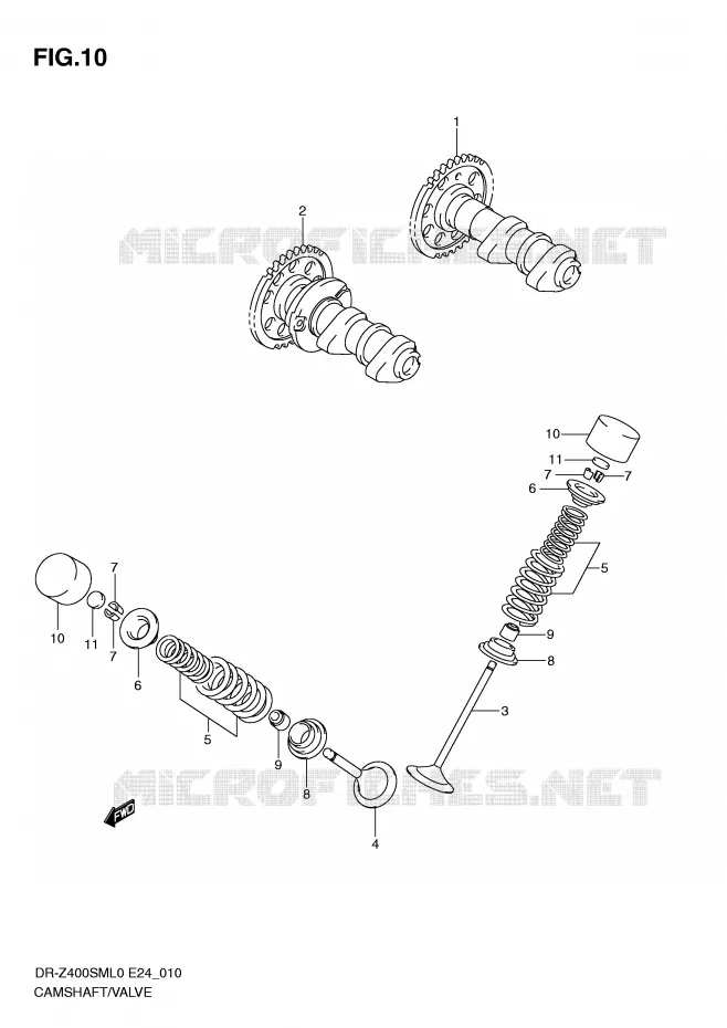 NOKKENAS - VALVES Suzuki MOTO 400 DR-Z 2010  DR-Z400SML0(E24)