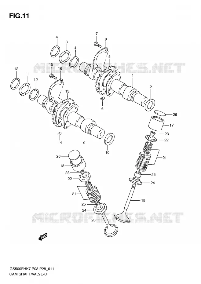 NOKKENAS - VALVES Suzuki MOTO 500 GS-E 2009  GS500HK9(P3)