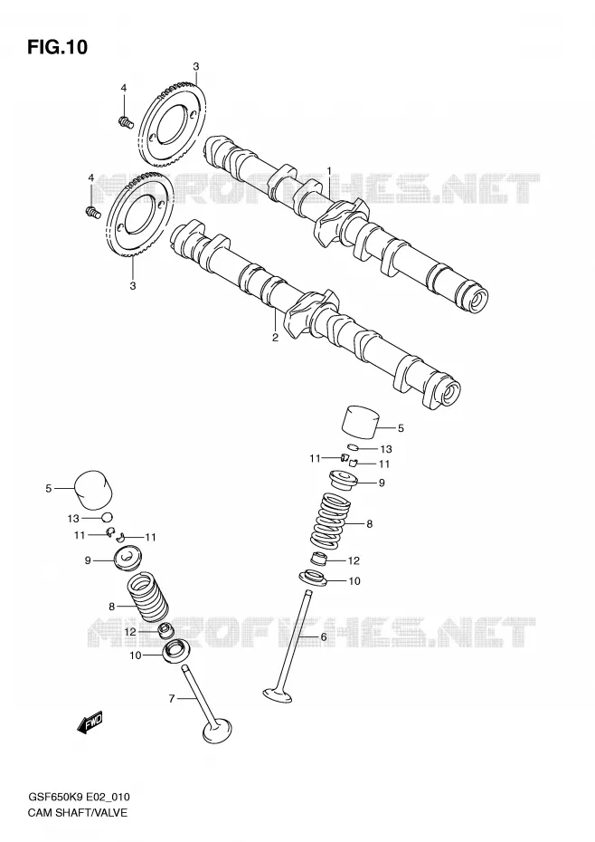 NOKKENAS - VALVES Suzuki MOTO 650 BANDIT 2010  GSF650AL0(E2)