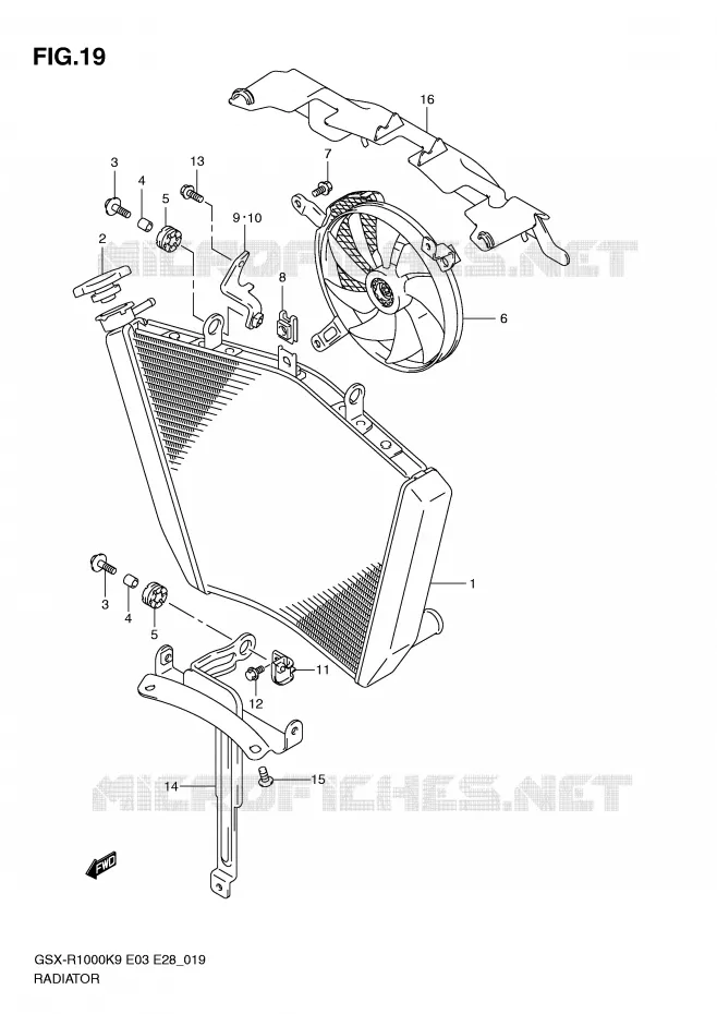 RADIATOR Suzuki MOTO 1000 GSX-R 2009  GSX-R1000K9(E3/E28)