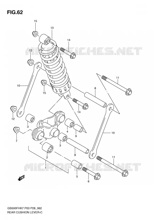 SCHOKBREKER AANEENSCHAKELING Suzuki MOTO 500 GS-F 2008  GS500FHK8(P3)