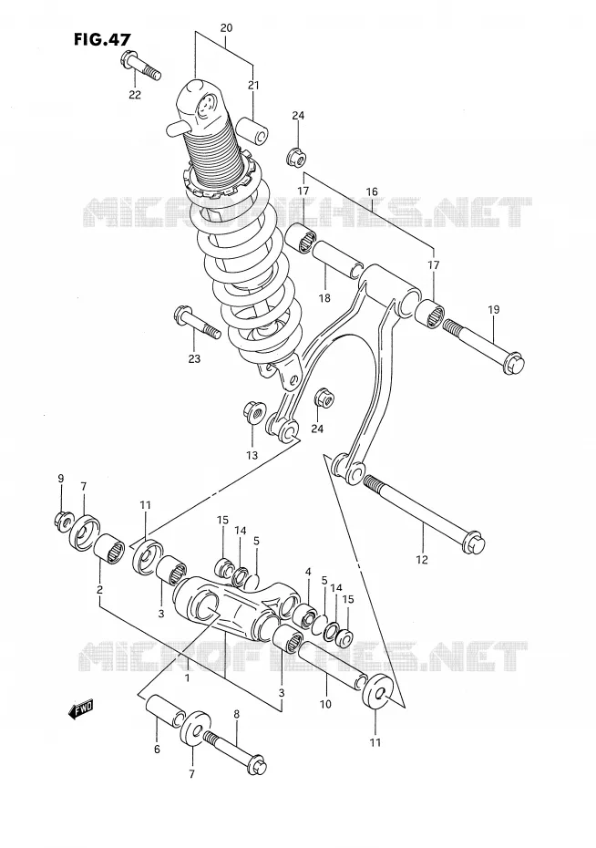 SCHOKBREKER AANEENSCHAKELING Suzuki MOTO 650 DR 1993  DR650RP(E4)