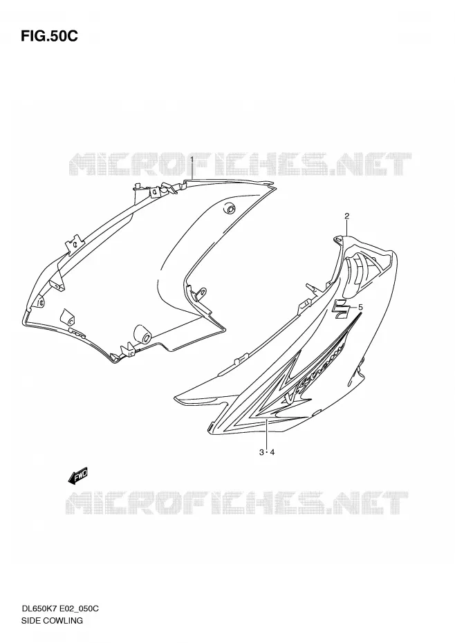 SIDE KUIP (MODEL L0) Suzuki MOTO 650 V-STROM 2010  DL650AL0(E2)