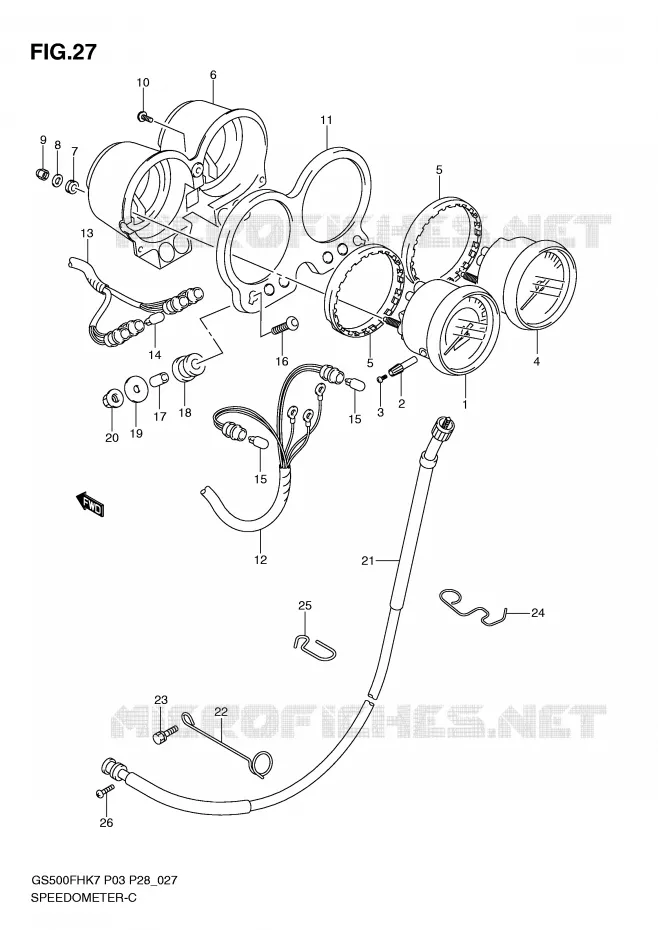 SNELHEIDSMETER (GS500FH P3, P28, P33, P95) Suzuki MOTO 500 GS-F 2009  GS500FHK9(P3)
