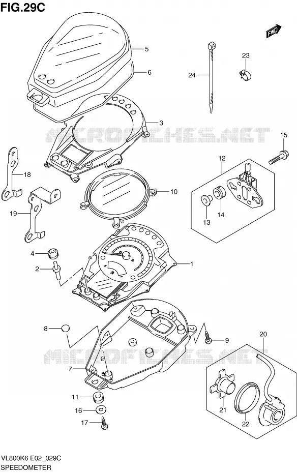 SNELHEIDSMETER (MODEL K9) Suzuki MOTO 800 VOLUSIA 2007  VL800K7(E2)