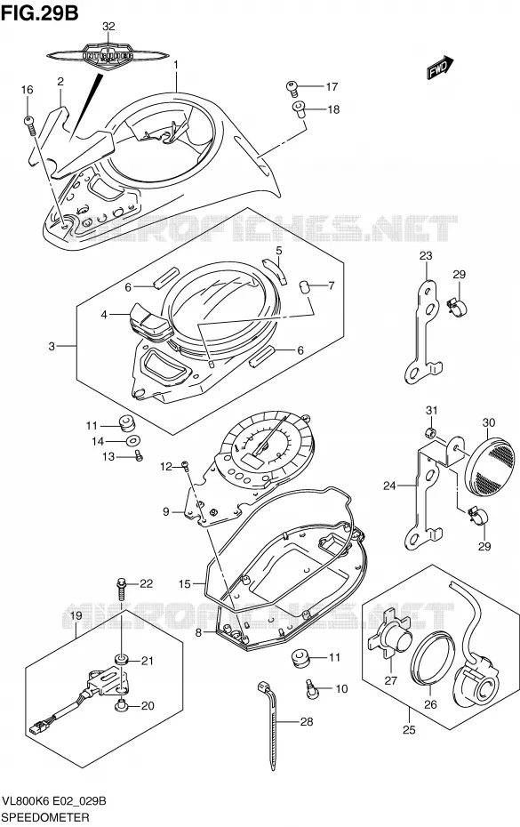 SNELHEIDSMETER (VL800CK7/CK8/CUEK8) Suzuki MOTO 800 VOLUSIA 2010  VL800CL0(E2)
