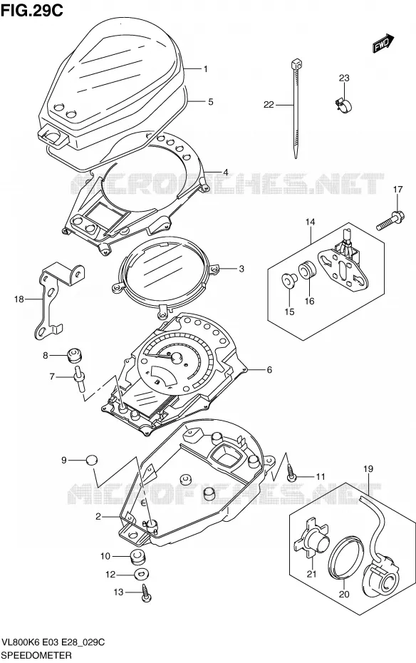 SNELHEIDSMETER (VL800K9/CK9) Suzuki MOTO 800 VOLUSIA 2010  VL800TL0(E3/E28)