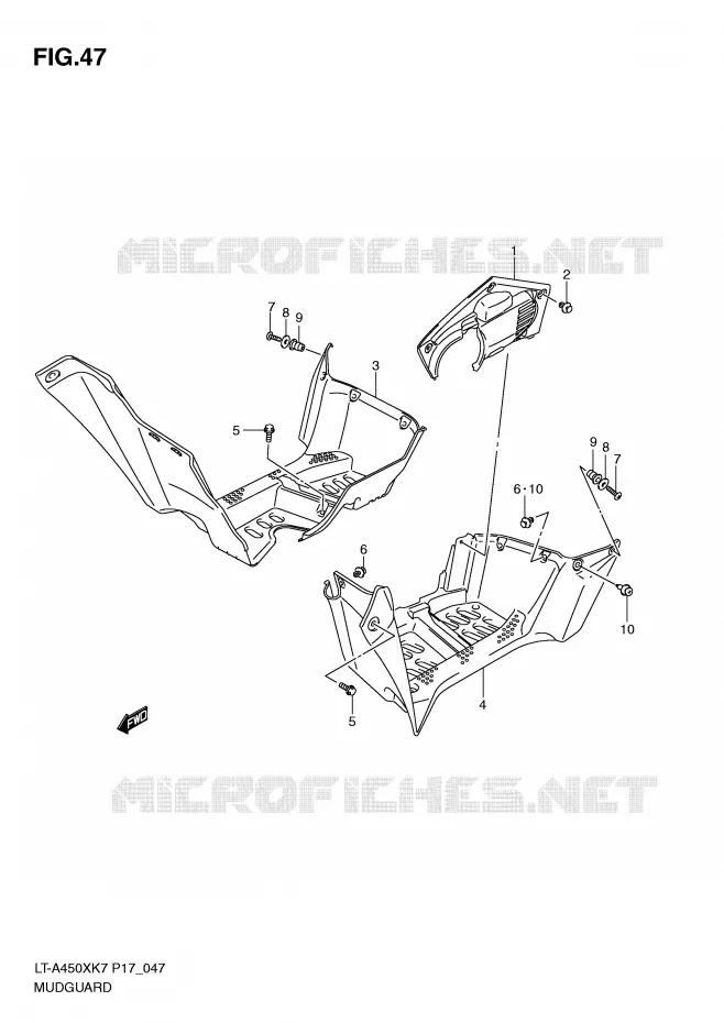 SPATBORD Suzuki QUAD 450 KINGQUAD 2009  LT-A450XK9(P17)