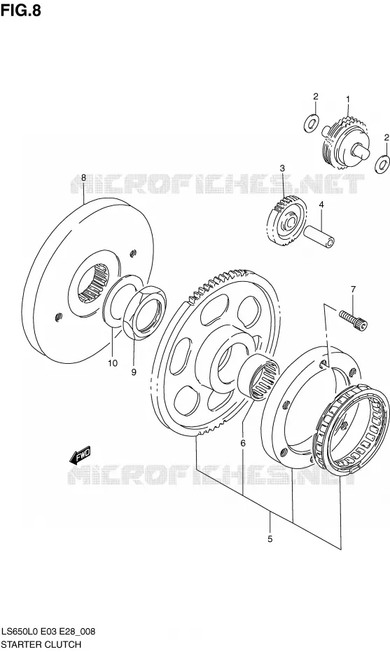 STARTMOTOR CLUTCH Suzuki MOTO 650 BOULEVARD 2010  LS650L0(E3/E28)