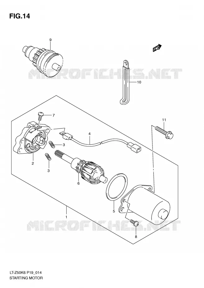 STARTMOTOR (MODEL K6/K7/K8) Suzuki QUAD 50 QUADSPORT 2011  LT-Z50K9(P19)
