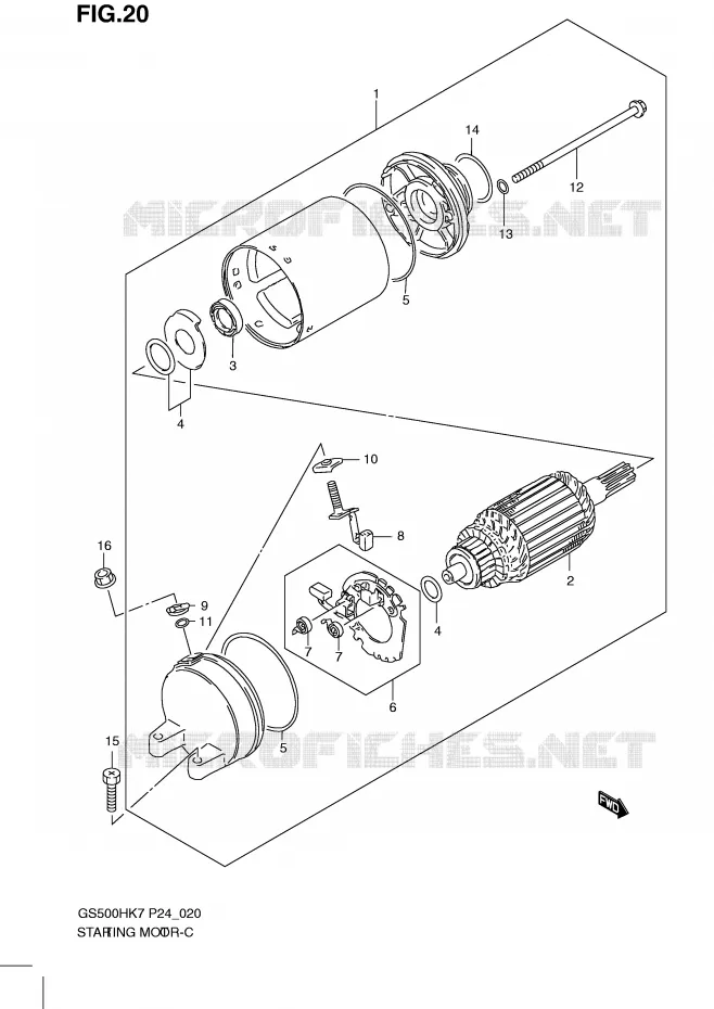 STARTMOTOR Suzuki MOTO 500 GS-E 2009  GS500HK9(P24)