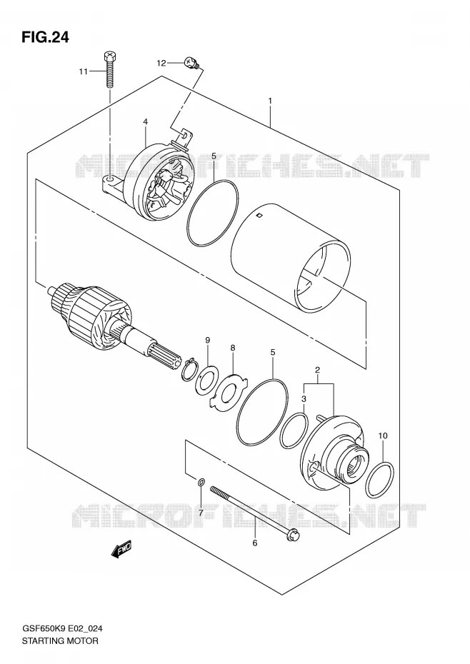 STARTMOTOR Suzuki MOTO 650 BANDIT 2010  GSF650L0(E2)
