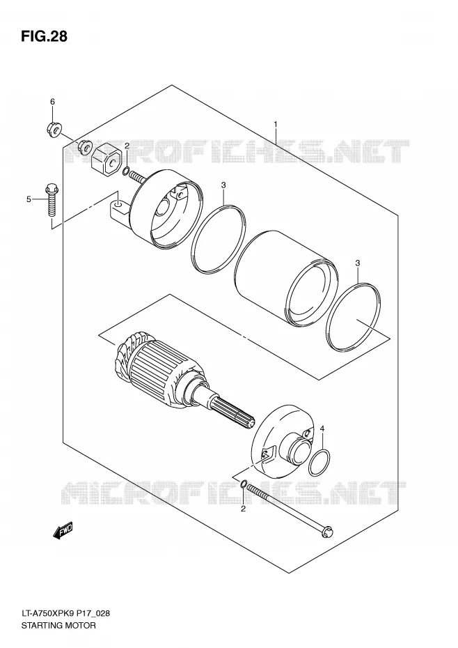 STARTMOTOR Suzuki QUAD 750 KINGQUAD 2009  LT-A750XPZK9(P17)