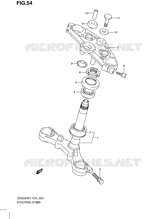 STUURKOLOM (GS500FH) Suzuki MOTO 500 GS-E 2010  GS500HL0(P24)