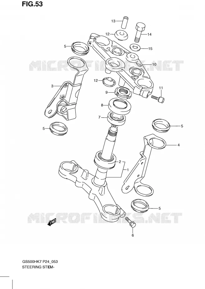 STUURKOLOM (GS500H) Suzuki MOTO 500 GS-E 2007  GS500HK7(P24)