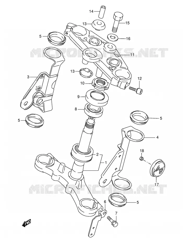 STUURKOLOM Suzuki MOTO 500 GS-E 2000  GS500EY(E2)