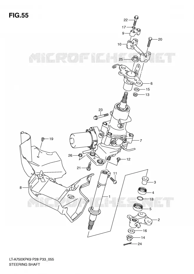 STUURKOLOM Suzuki QUAD 750 KINGQUAD 2009  LT-A750XPK9(P28/P33)