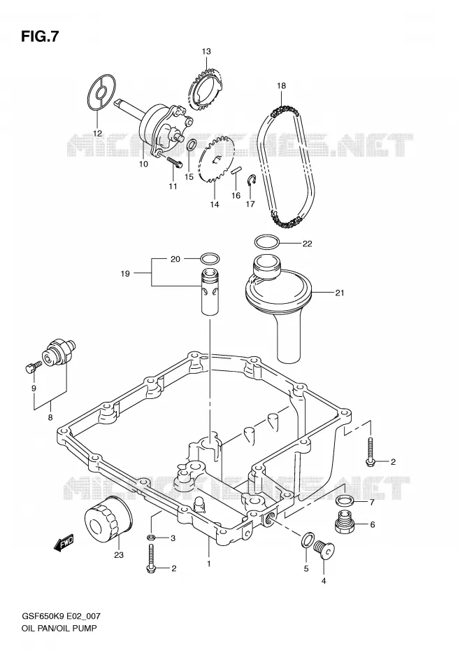SUMP - OLIEPOMP  Suzuki MOTO 650 BANDIT 2009  GSF650SUK9(E2)