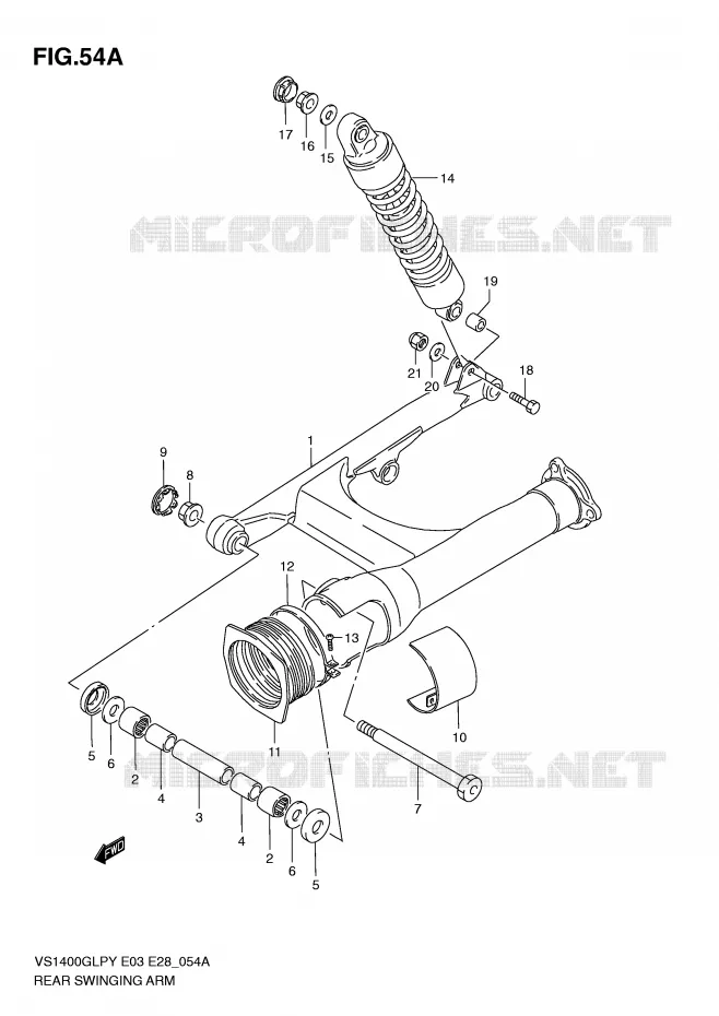 SWINGARM (MODELE K1/K2/K3) Suzuki MOTO 1400 INTRUDER 2002  VS1400GLPK2(E3/E28)