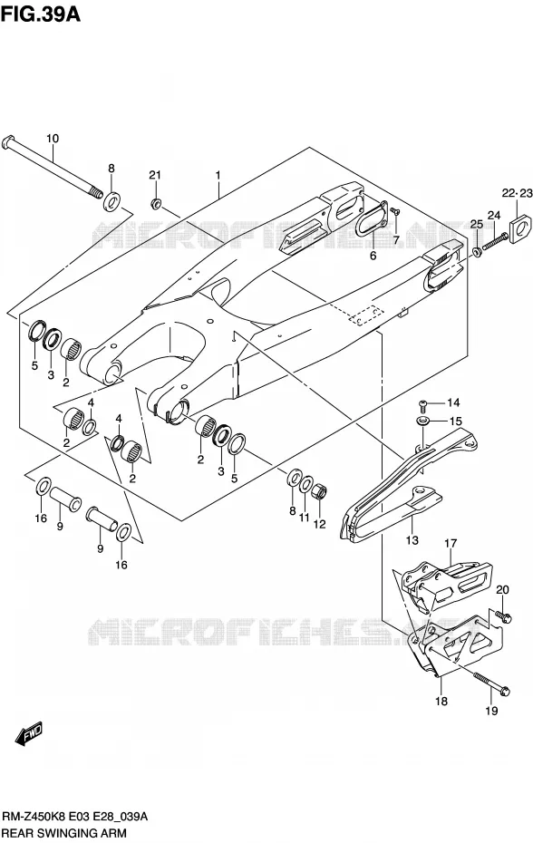 SWINGARM (RM-Z450L0) Suzuki MOTO 450 RM-Z 2010  RM-Z450L0(E3/E28)