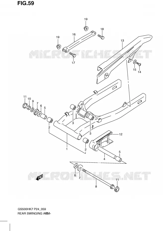 SWINGARM Suzuki MOTO 500 GS-E 2008  GS500HK8(P24)