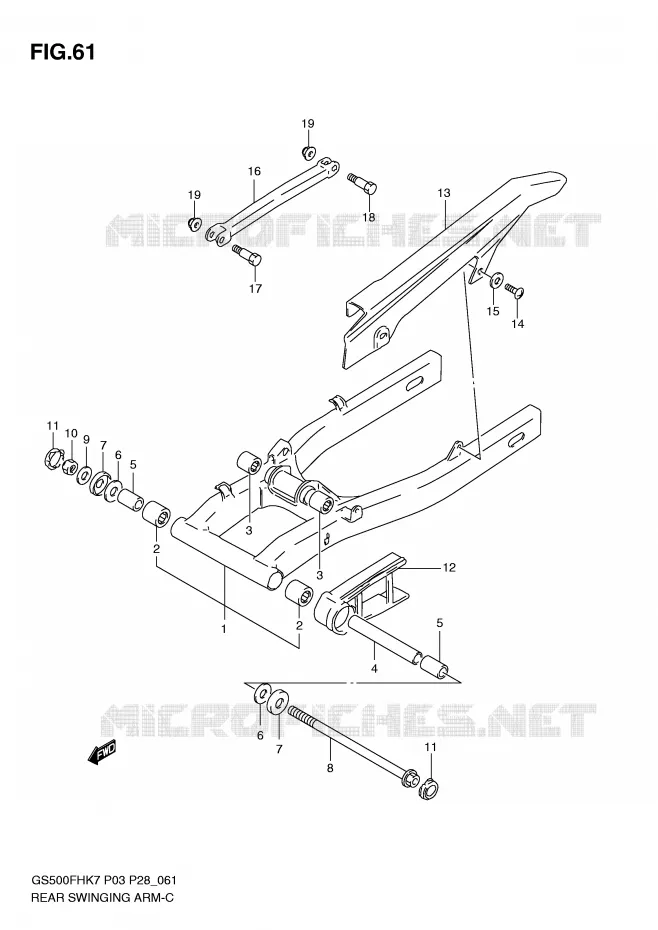 SWINGARM Suzuki MOTO 500 GS-F 2007  GS500FHK7(P3)