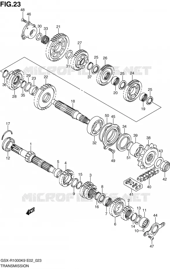 TRANSMISSION Suzuki MOTO 1000 GSX-R 2009  GSX-R1000UFK9(E2)