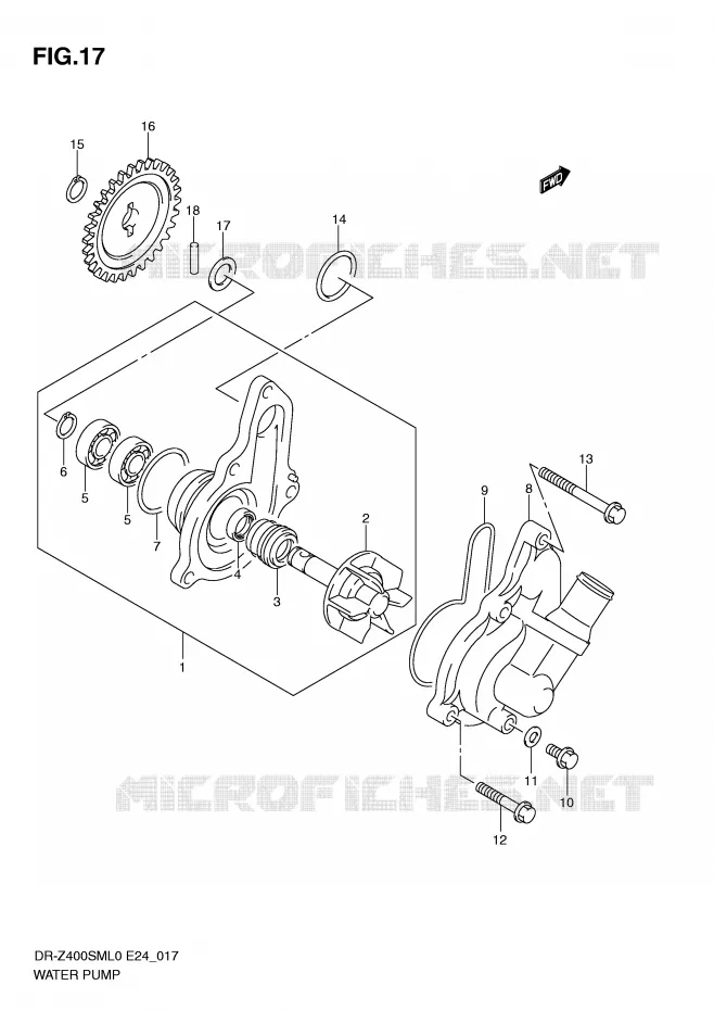 WATERPOMP Suzuki MOTO 400 DR-Z 2010  DR-Z400SML0(E24)